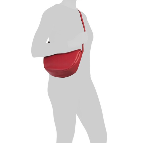 MANSUR GAVRIEL Red Made In Italy Leather Moon Sling Crossbody Bag - Picture 2 of 2